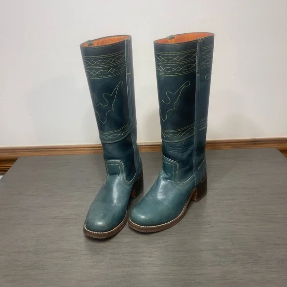 Rarest Vintage Frye Blue Campus Boots - Picture 11 of 13